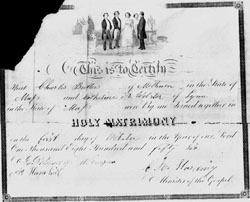 Butters: 1856 Marriage License