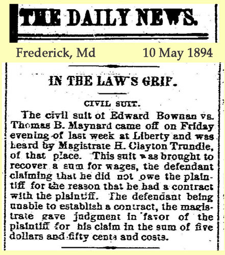 Maynard: 1894 News clipping