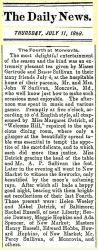 Downey: 1889 News clipping